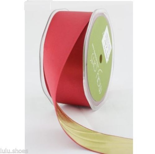 Doppelseitiges Satin Metallic May Arts Band - 1,5" breit schwarz gold rot jede Länge - Bild 5 von 6