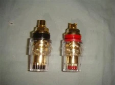 2 QTY WBT TOPLINE TYPE GOLD PLATED INSULATED AUDIOPHILE BINDING POSTS RED/BLACK