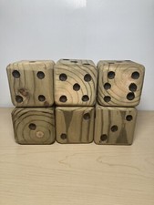 3.5" Giant Wooden Yard Dice Set for Outdoor Fun, Barbeque, Party Events, Back...