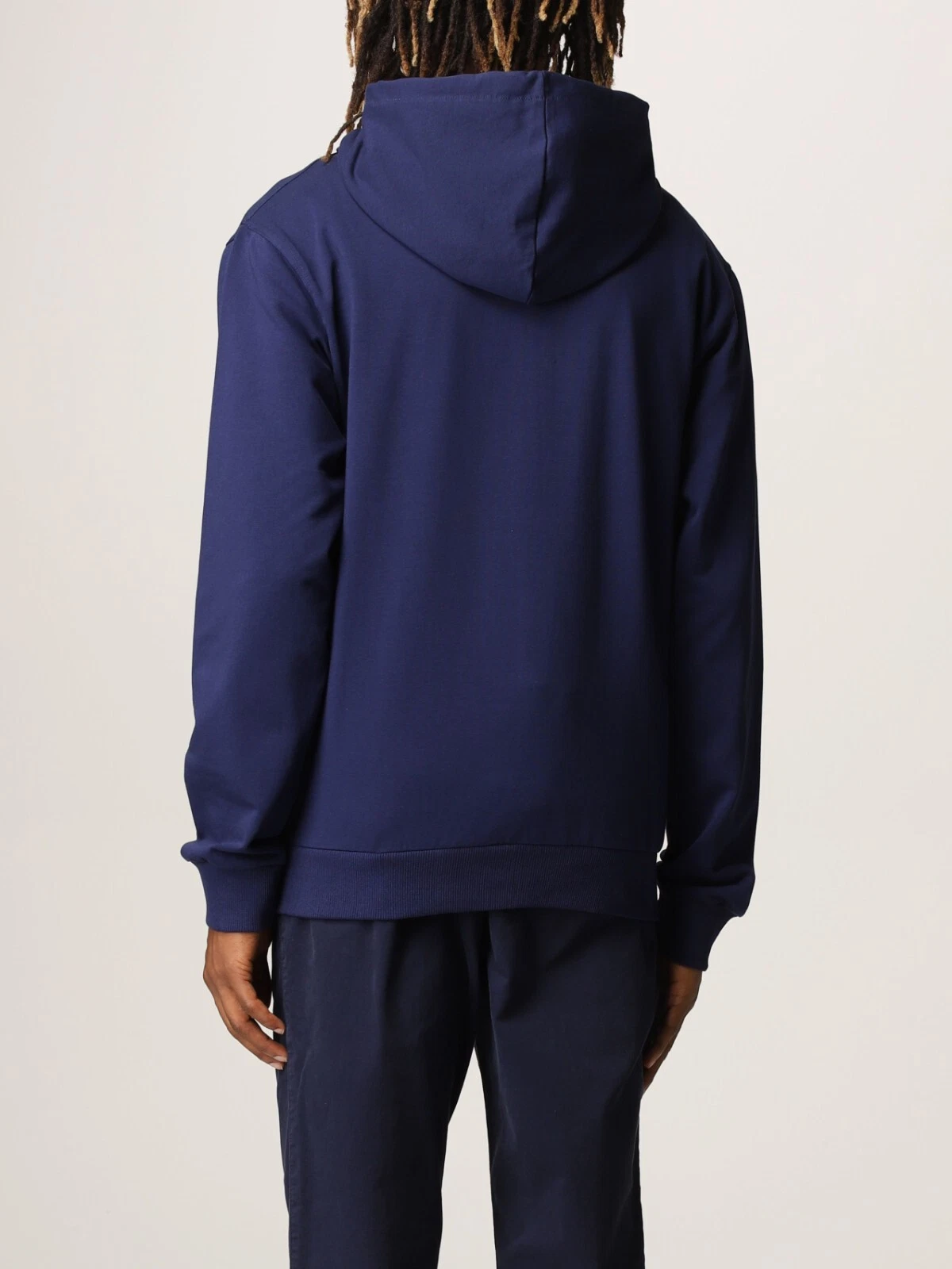 Felpa con cappuccio con nastro Moschino blu vestibilità regolare nuovissima con etichette taglia S