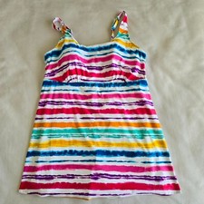 Lands End Size 24W Colorful Underwire BoyShort Swim Dress One Piece Swimsuit NWT