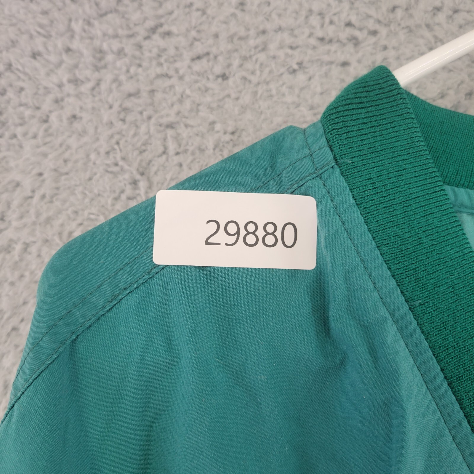 Vintage Izod Windbreaker Jacket Mens M Medium Green Pullover V Neck Golf Pockets