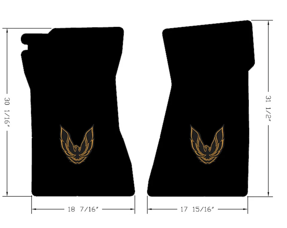 ¡NUEVO! Alfombrillas Pontiac Firebird 1970-1981 logotipo bordado dorado en las 4 alfombrillas Foto 4 de 4