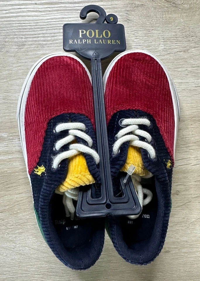 Polo Ralph Lauren Baby Shoes Multicolor 2 Corduroy Colorblock Sneakers - Image 2 of 4