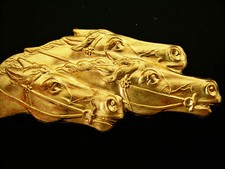 New Vintage Detailed Horse Stampings Solid Brass 2.25 by 1 inches Made in USA