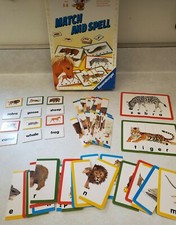 Vintage 1994 Ravensburger Match and Spell Animals Reading Spelling Board Game