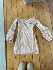 Boohoo Womens Pale Pink Gorgeous Formal Dress Sleeve Detail Size UK 6