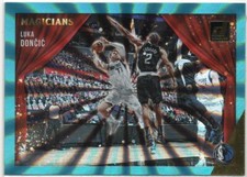 Luka Doncic 2021-22 Donruss Magicians Teal Holo Laser Insert Card #5