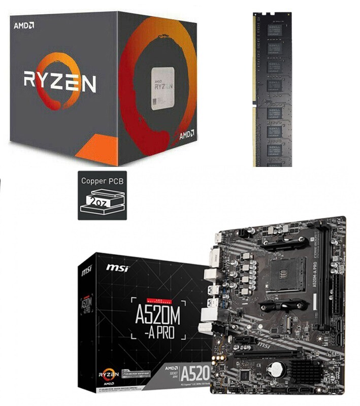 Aufrüstkit PC Bundle Kit Ryzen 5 5500 / MSI A520M / 16 GB PC3200
