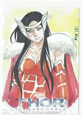 Thor Dark World 2013 Marvel Artist Sketch CS2 Sif Mel Joy San Juan 1/1