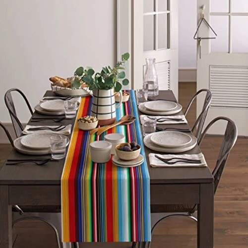 Horizontal Stripes Table Runners Party Decor Farmhouse Washable Table Runners - Picture 11 of 13