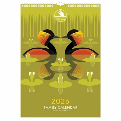 PORTICO DESIGNS LTD I Like Birds A3 Family Planner 2026 - Animal - Month To View