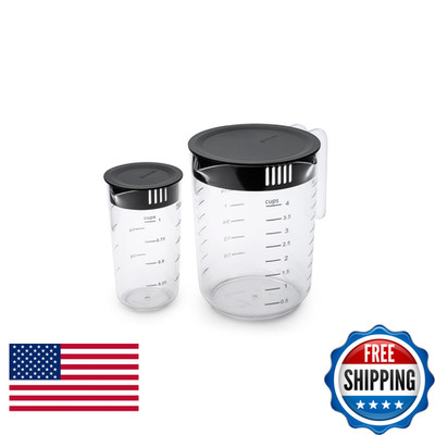 Brabantia Tasty Measuring Jug Set 2 Nestable Kitchen Measuring Cups 8.5 Fl Oz