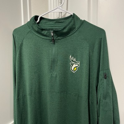 Edmonton Elks Jacket Mens XL Green New Era 1/4 Zip Pullover CFL Canadian