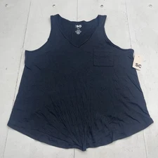 SO Good For Life Black Pocket Front V Neck Racerback Tank Top Women's Size XXL