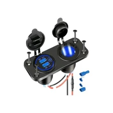 QC 3.0 USB Outlet 12V Boat Marine Waterproof Cigarette Lighter Socket Splitte...