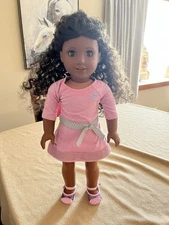 American Girl Truly Me 18 in. Doll Rare #127 curly Brown Hair Hazel Eyes Black 