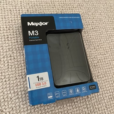 Maxtor M3 1TB Portable External Hard Drive USB 3.0 Black 2.5'' PC XBOX PS4 PS5