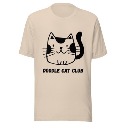 Doodle Cat Club T-Shirt Funny Cat Mom Gift Graphic Tee
