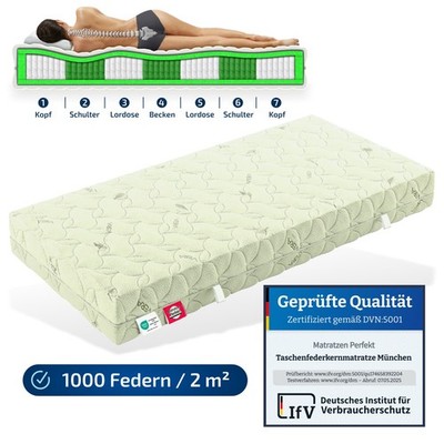 Matratze Taschenfederkern 1000 Federn München, orthopädisch H2, H3, H4, H5      