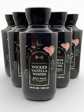 Bath  Body Works Wicked Vanilla Woods Body Wash Lot of 6  10 oz  New