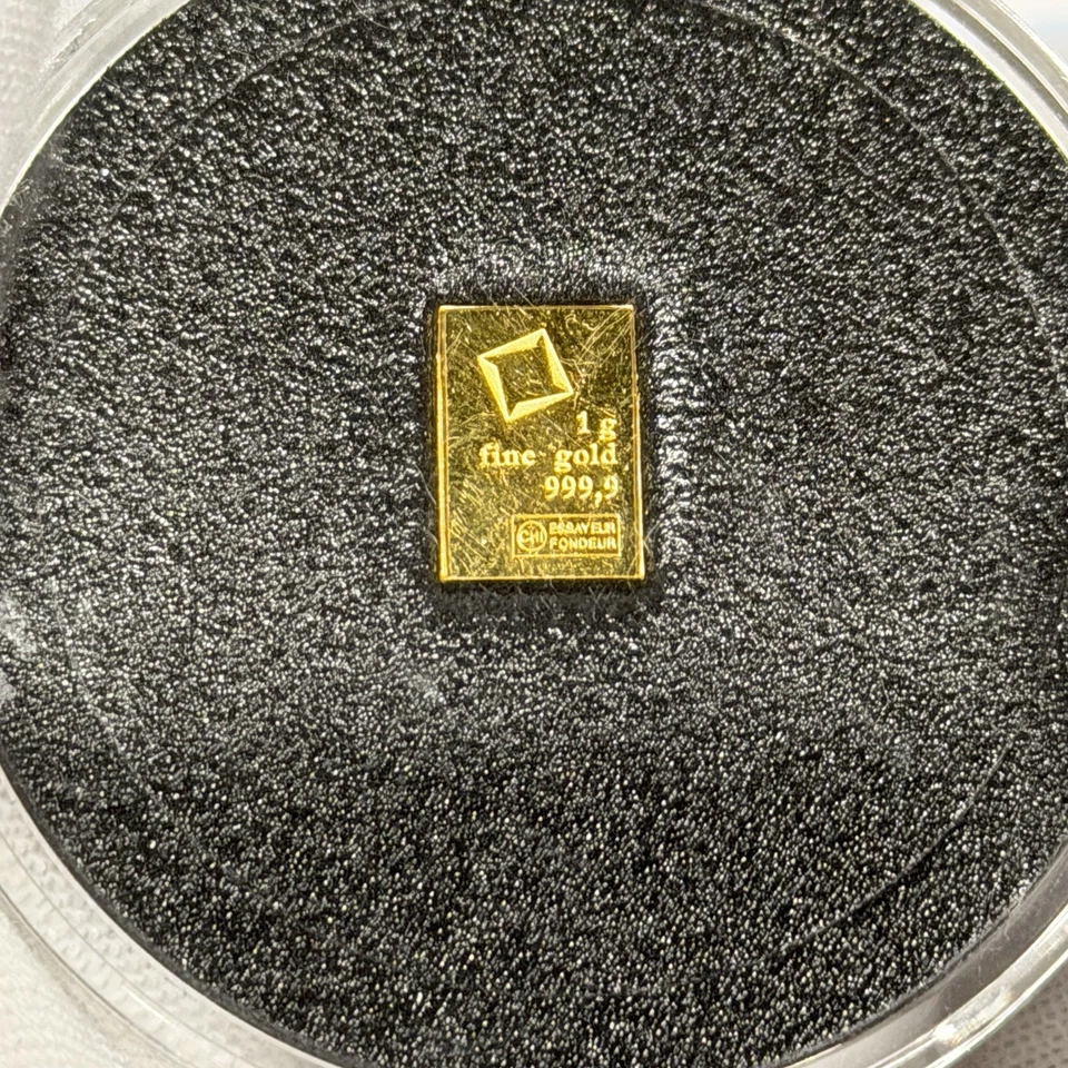 (LOT of 5) Fractional 1g 999.9 Gold Bars & Rounds Valcambi & Royal Canadian Mint - Image 3 of 4