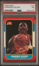 1986 FLEER #121 DOMINIQUE WILKINS PSA 7
