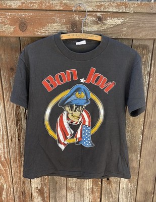 Vintage 80s Bon Jovi Concert We Came We Saw We Kicked Your Ass Shirt Size Large