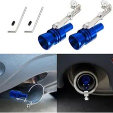 2pcs Turbo Sound Whistle Simulator Car Turbo Whistle Aluminum Alloy -blue