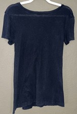 MICHAEL STARS Black Round Neck Short Sleeve T-Shirt Women  s OS