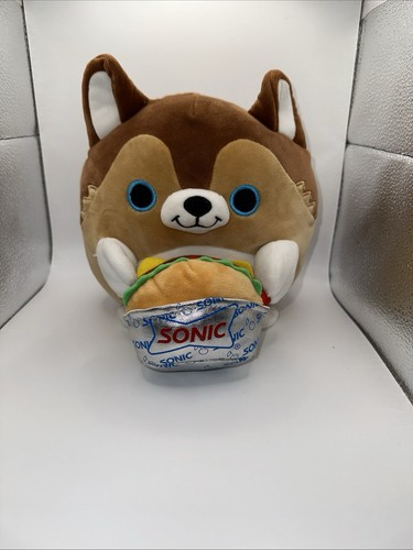 Snackles 8" LUCAS Sonic Puppy Dog W/ Cheeseburger Plush - Picture 1 of 2