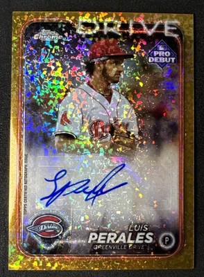 LUIS PERALES AUTO 2024 Topps Pro Debut Chrome Gold Mini-Diamond Refractor /50