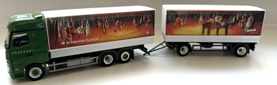 MB ACTROS BIGSPACE SPEDITION TRAVECO PLANENHÄNGERZUG SCHWEIZER FLEISCH MOTIV - Bild 1 von 4