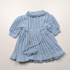 Vintage Handmade Dress Girls Size 18m Sweater Twirly Short Sleeve