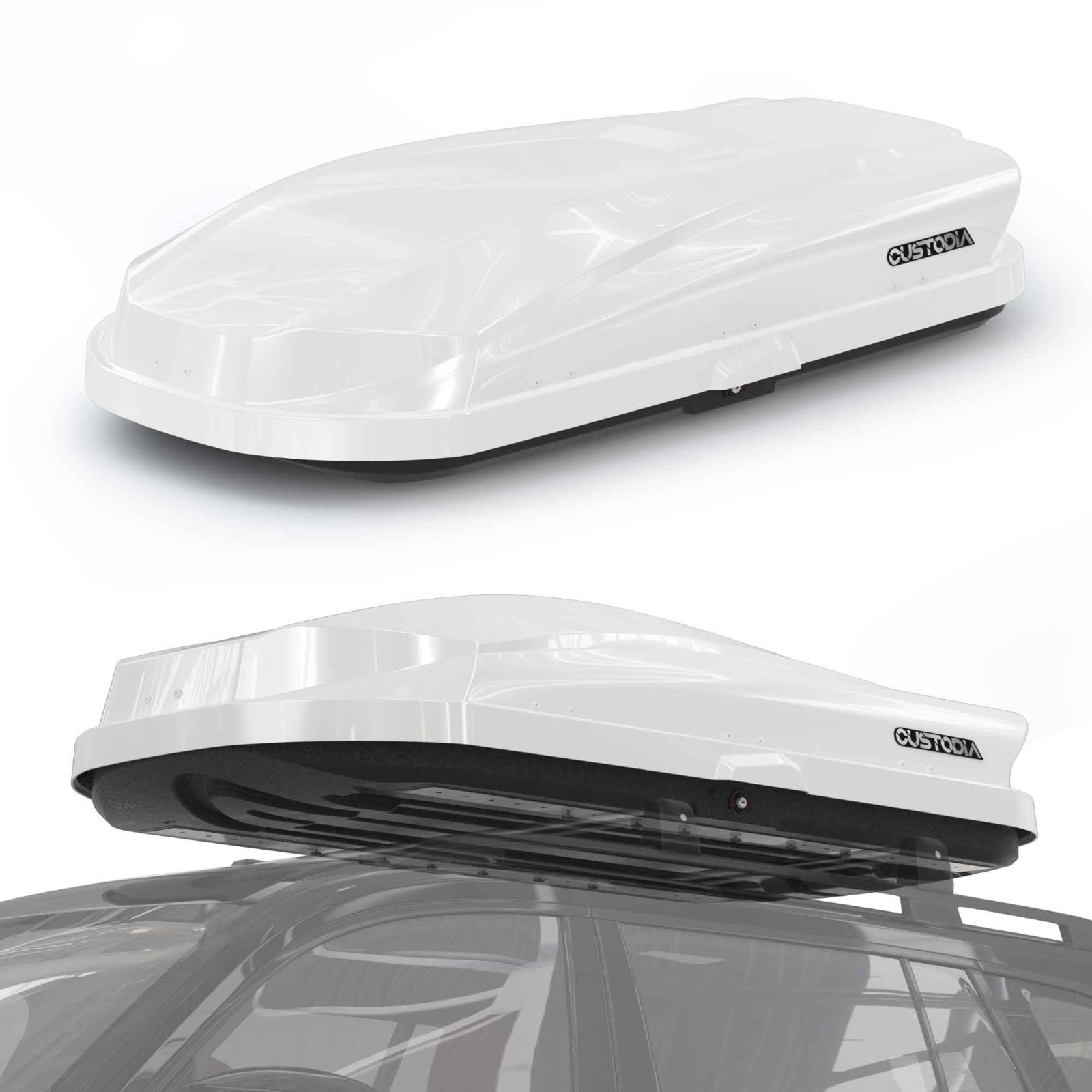 14 ft³ Heavy Duty ABS Vehicle Roof Top Storage Box Cargo Luggage Carrier 2 Locks