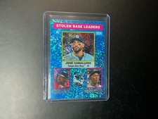 2025 Heritage #198 Caballero/Ramirez/Chisholm - Stolen Base (SP) Blue Sparkle