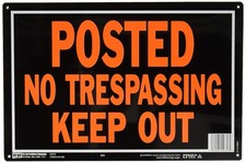 Hy-Ko Aluminum Sign,No Trespassing Property Sign Pack of 12 
