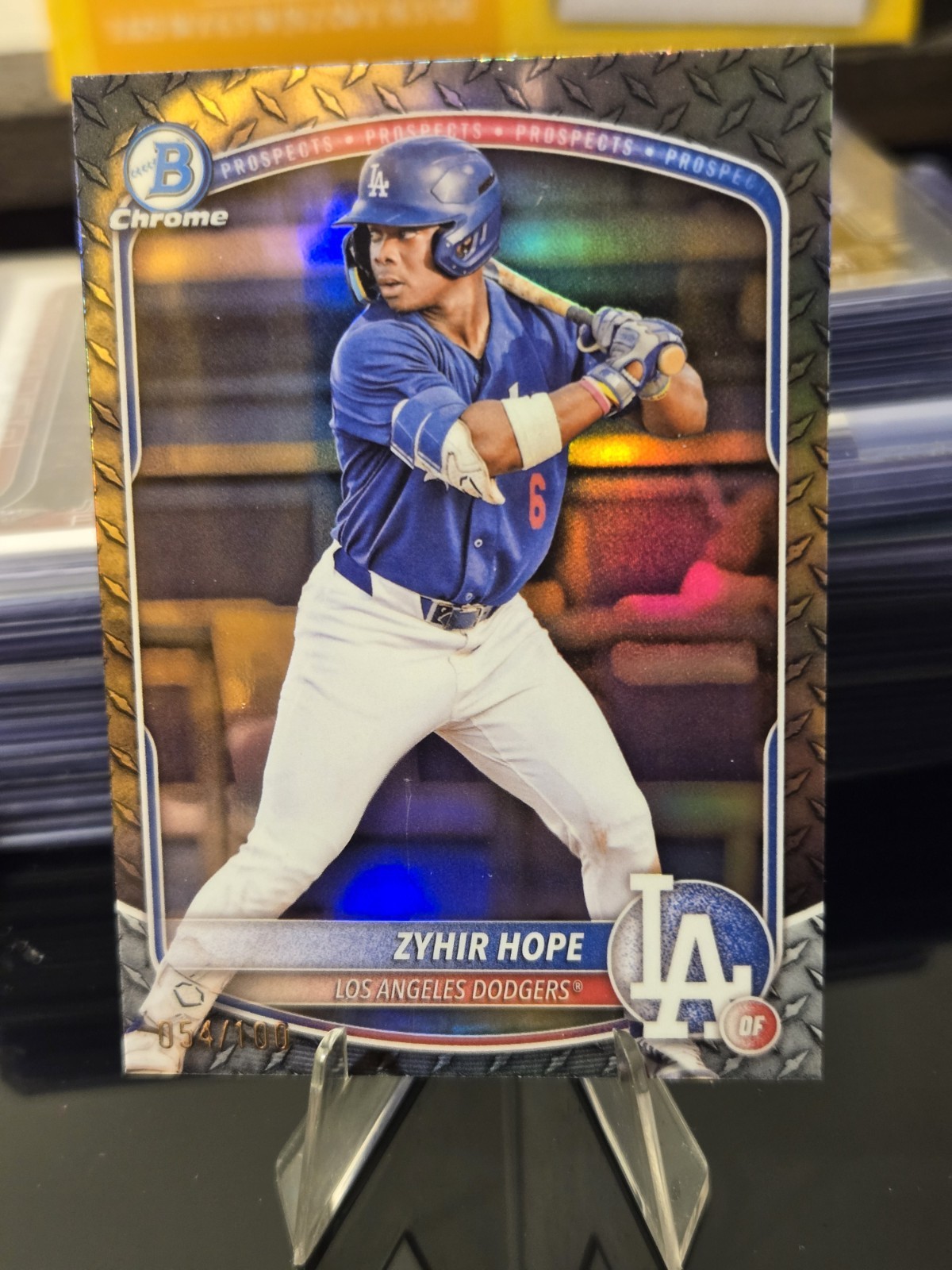 2025 Bowman - Chrome Prospects Zyhir Hope #BCP-2 Steel Metal Refractor /100 (RC)
