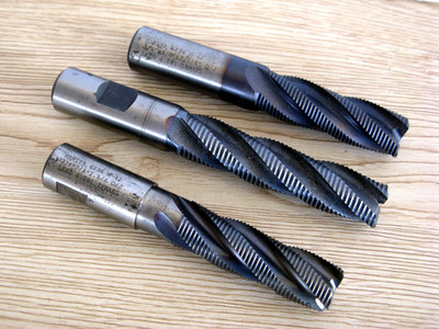 LOT OF 3,  3/4'' Roughing End Mill HSSCo / HSCO   2 USED AND ONE NEW 4.0 LONG