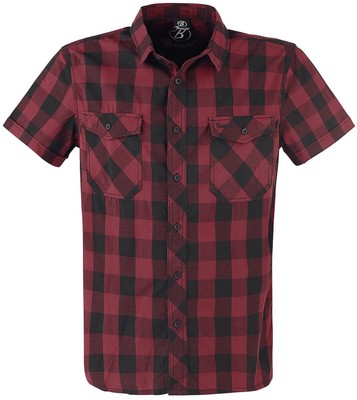 Brandit Kurzarmhemd Herren Roadstar schwarz/rot Basics