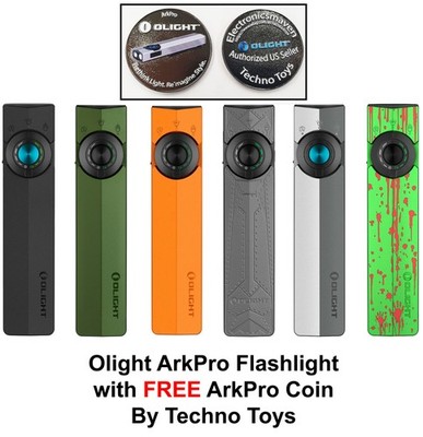 Olight ArkPro Class 3R Flashlight, 1500 Lumens, 4 Lights, 7 Config, FREE Coin