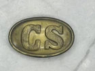 CS Confederate Brass Metal Belt Buckle CIVIL WAR Reenactment/ Reproduction