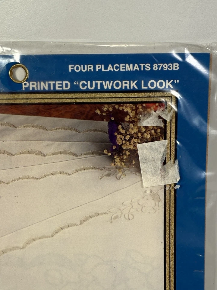 Vogart Crafts Placemats Stamped Embroidery Wild Rose Printed Cutwork Look 8793B - Image 3 of 4