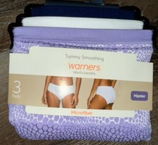 Warners Women Hipster Underwear Panties Polyester Tummy Smoothing 3-Pair C 3XL