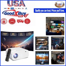 Portable Android 13 Projector 1080P 4K WiFi Bluetooth 5.2 Home Cinema 150"