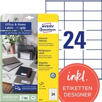 Avery Zweckform Etiketten 6122 Weiß 70,0 X 36,0 Mm, 10 Blatt