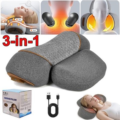 3-in-1 Rechargeable Neck Massager Pillow Neck Hump w/ Heating Traction Function