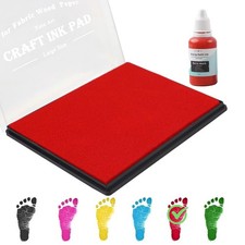 5"x4'' Large Ink Pad Washable Stamp Ink Pad for Baby Footprint Handprint with 30