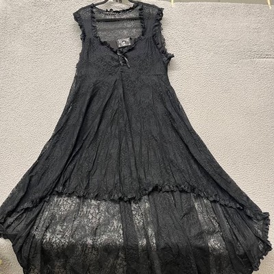 Killstar Dress Womens 4X Black Lace High Low Sheer Gothic Witchy Dark Fairy