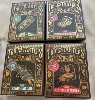 New 4 Zach King Trickstarters Magic Flash Cash, Vanishing Car, Key Coin, Crayon